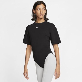 Jumpsuit Nike Sportswear Essential Maneca Scurta Dama Negrii Albi | QEKP-31264